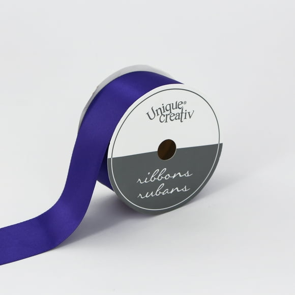 UNIQUE CREATIV, ruban, satin simple face, violet, 100 % polyester, 38 mm x 3,65 m (1½ po x 6 v)