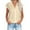 A-Beige, variant on Womens Summer Tops Solid Color Tops Stylish Button Down Shirt Female V-Neck Loose T-shirt Blouse