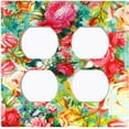 thumbnail image 3 of Metal Light Switch Plate Outlet Cover Colorful Rose Leaves Wallpaper ROS045, 3 of 13