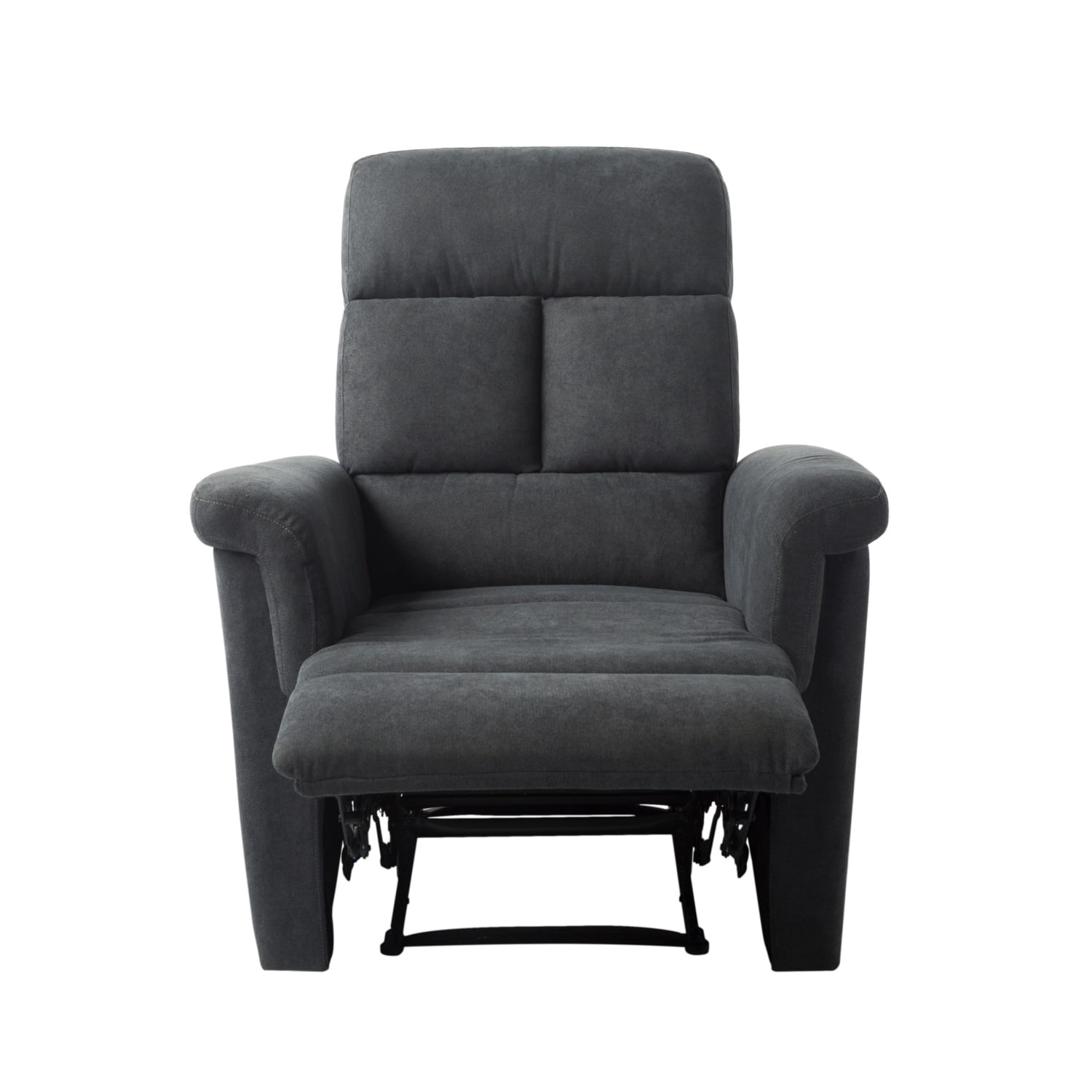 Kadyn Modern Manual Recliner Sofa, 1-seater Relining Sofa for Living Room, Polyester Upholstered Sofa, Grey