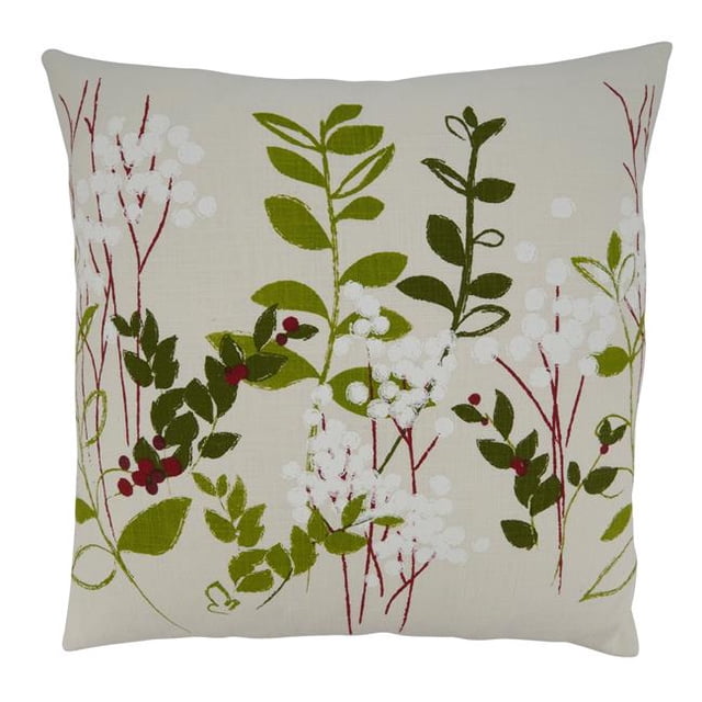 Saro Lifestyle 534P.N20SP Holiday Botanical Design Throw Pillow with Poly Filling