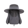 thumbnail image 1 of Ounissouiy Sombrero para el sol para hombre, circunferencia de la capucha ajustable para un ajuste, sombrero para el sol de secado rápido al aire Pescar Gris oscuro, 1 of 6