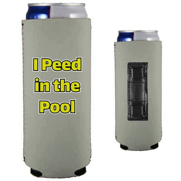 I Peed in the Pool Magnetic Slim Can Coolie (Gray)
