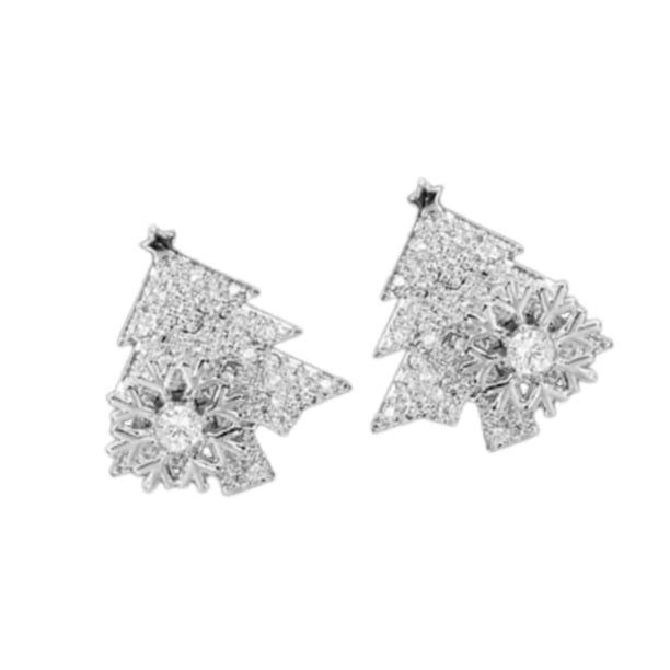 Pendientes navideños para mujer, decoración de gota, manualidades decorativas, pendientes navideños Plata