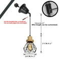 thumbnail image 4 of KAYYELAMP 3-Pack Slope Position Roof Track Light H-Type E26 Wood Base Black Cage Metal Shade Adjusted Cord Vintage Pendant Lighting for Kitchen Bar Dining Room (No Bulb, Track), 4 of 7