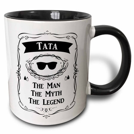 

3dRose Tata The Man The Myth The Legend dad father in Spanish Polish Czech - Two Tone Black Mug 11-ounce