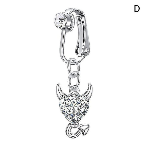1pc Fake Belly Button Ring Fake Clip On Belly Piercing Non Piercing Navel Ring