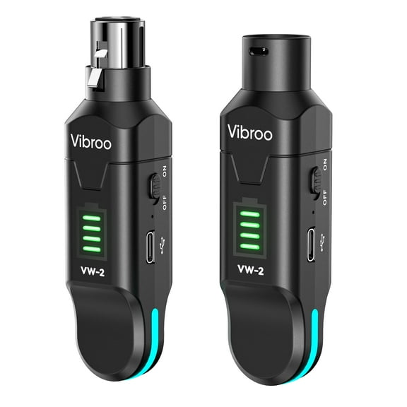 Wireless XLR Microphone System - 100ft Range Studio-Grade 2.4GHz with 48V Phantom Power, Ultra-Low Latency Wireless Mic Transmitter & Receiver for Streaming, Recording, Live Performance