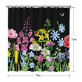 thumbnail image 5 of Waterproof Beautiful Colorful Floral Shower Curtain 72x72 Inch Boho Style Polyester Unique Shower Curtain for Bathroom Hotel Home Decor with 12 Plastic Hooks, 5 of 5