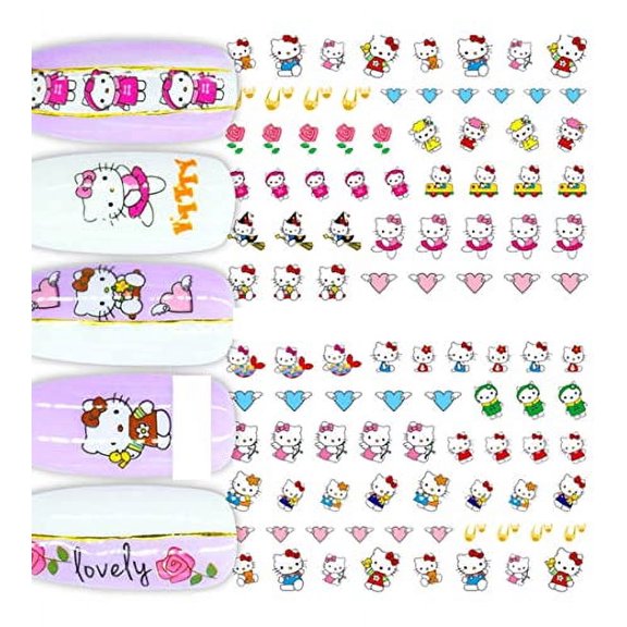 Hello Kitty in Different Poses cat as a Ballerina Kitty as a Witch as Lovely You Will Love These Pink and Blue Hearts with Wings