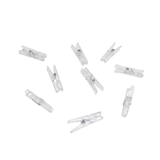 Monstrate 100 Uds. Pinzas para la ropa, Mini Clips transparentes pequeños, soporte para clavijas, aparatos artesanales, Gadget, pantalla de Decoración del hogar 100 piezas