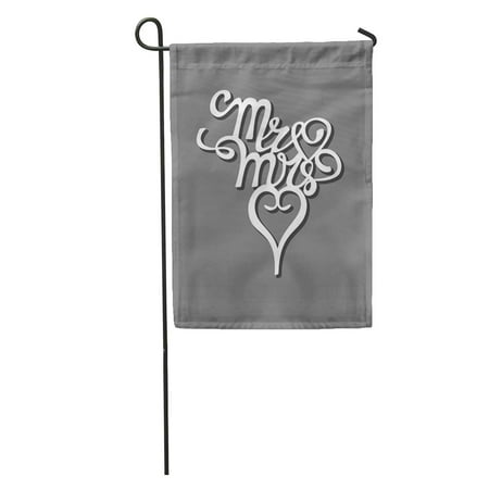 - LADDKE Gray Beautiful Mr and Wedding Cake Topper Swirls Pattern Letters Garden Flag Decorative Flag House Banner 12x18 inch