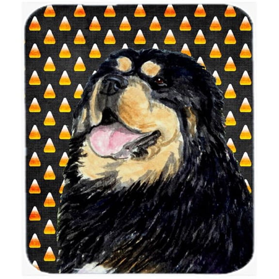Tibetan Mastiff Candy Corn Halloween Portrait Mouse Pad, Hot Pad Or Trivet