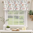 thumbnail image 2 of Pink Green Botanical Curtain Valances for Windows, Kitchen Valance Window Treatments Panel 2 Pack, Summer Watercolor Branch Flower Rod Pocket Short Curtains for Bathroom Bedroom 42 x 18 Inch, 2 of 8