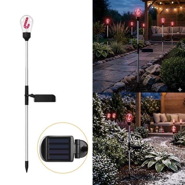 Luz de Césped de Filamento de Tungsteno con Energía Solar, Lámpara de Inserción en el Suelo para Exteriores a Prueba de Lluvia, Iluminación Ambiental para Patio y Villa, Adorno Minimalista de