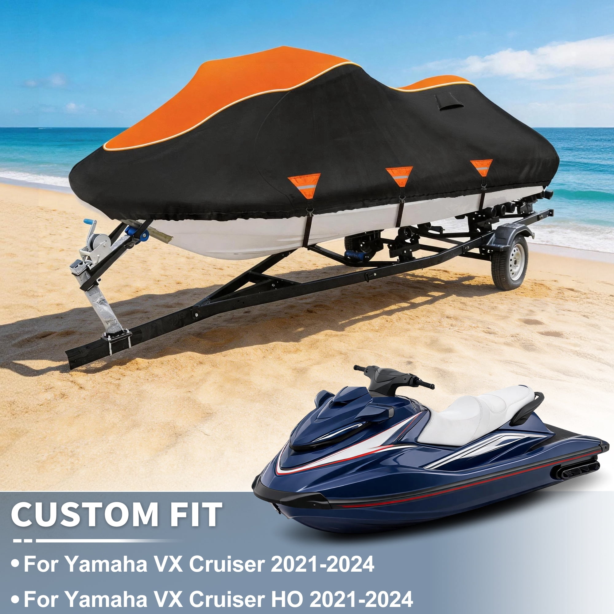 Unique Bargains Heavy Duty 420D Oxford Anti-UV Cover for Jet Ski with Storage Bag Style E