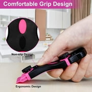 THINKWORK Razor Blade Scraper - Pink Razor Scraper Gift for Women, 2-in-1 Scraper Tool Set with 20Pcs Razor Blades for Removing Window Labels, Decals, Stickers, Glass Stove Top (2 Pack)