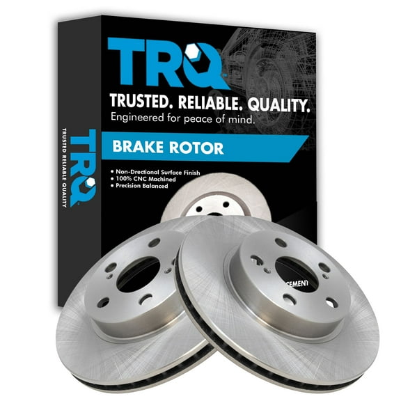 TRQ Front Brake Rotors Set Vented Fits Select 2004-2009 Toyota Prius