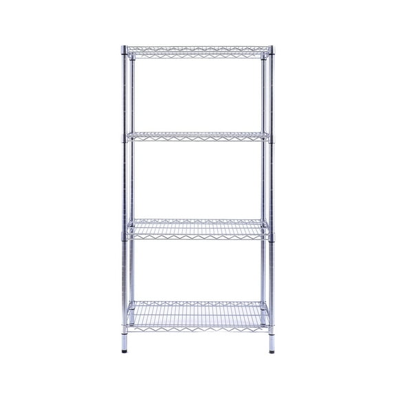 4 tier commercial chrome shelving unit 18x30x59in