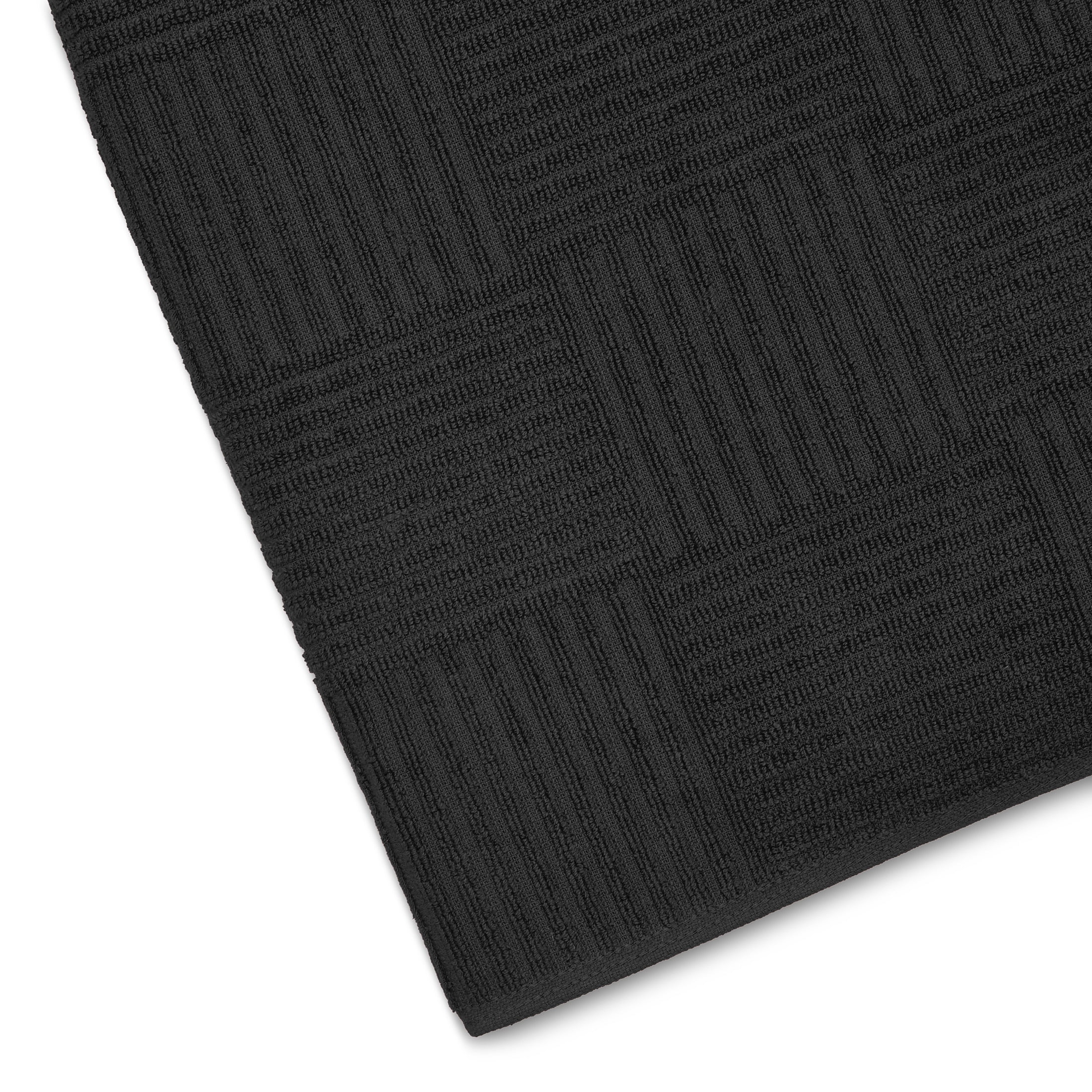 Mainstays Black Cotton Sculpted-Rib Weave Kitchen Towel, 1 Count