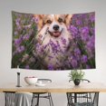 thumbnail image 4 of Xecao Dog in Lavender Flowers Print Tapestry, Wall Hanging Room Funny Decor, Backdrop Room Decor for Bedroom Living Room dormitory, 4 of 8