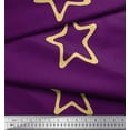 thumbnail image 2 of Soimoi Purple Cotton Voile Fabric Yellow Star Print Fabric by Yard 56 Inch Wide, 2 of 3