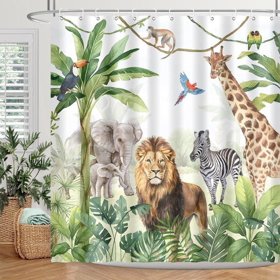Forest Tree Shower Curtain Green Plant Tall Staight Trees in Sunshine Misty Nature Scenery Landscape Bathroom Decor Waterproof Polyester Fabric 60Lx72W Inch with Hooks