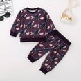 thumbnail image 2 of HCNTES Baby Boy Winter Clothes Toddler Baby Boy Outfits Print Long Sleeve Neck Sweatshirt Long Pants 2Pcs Clothes, 2 of 4
