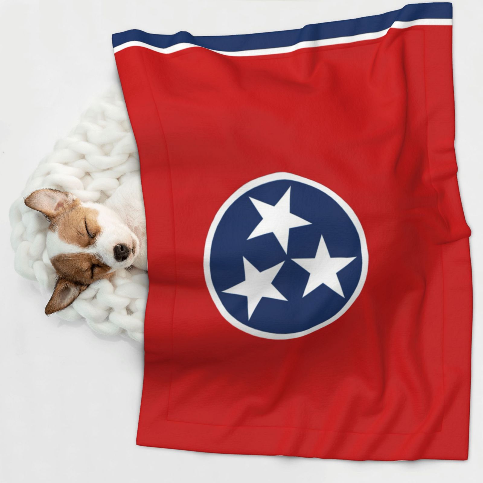 Tennessee Flag Dog Blanket Soft Warm Flannel Cat Blanket Great Pet Throw for Cats Puppy Small Medium Large Dog