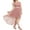 Pink, variant on Kmbangi Women Evening Party A-line Dress Lace Patchwork Big Swing Chiffon Dress Summer Round Neck Sleeveless Irregular Hem Dress