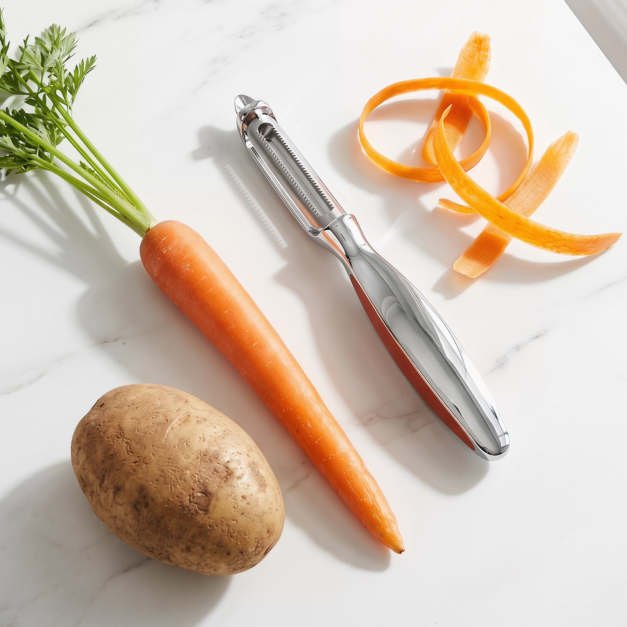 Unique Bargains Useful Stainless Steel Vegetable Peeler with Ergonomic Handle Red
