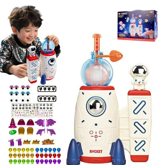 Rocket Balloons,DIY Space Magic Balloon Craft Kit,Sticker Decorated Balloons Toy,Rocket Air Pump Fun with Balloon Monster Pals,DIY Creative Activity,Birthday Gifts