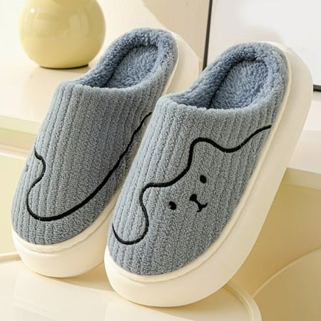 

Home Cotton Slippers Corduroy Thick Bottom Non-slip Cotton Slippers Couple Home Shoes Warm Plush Cotton Slippers Mute Non-slip Menrkoo