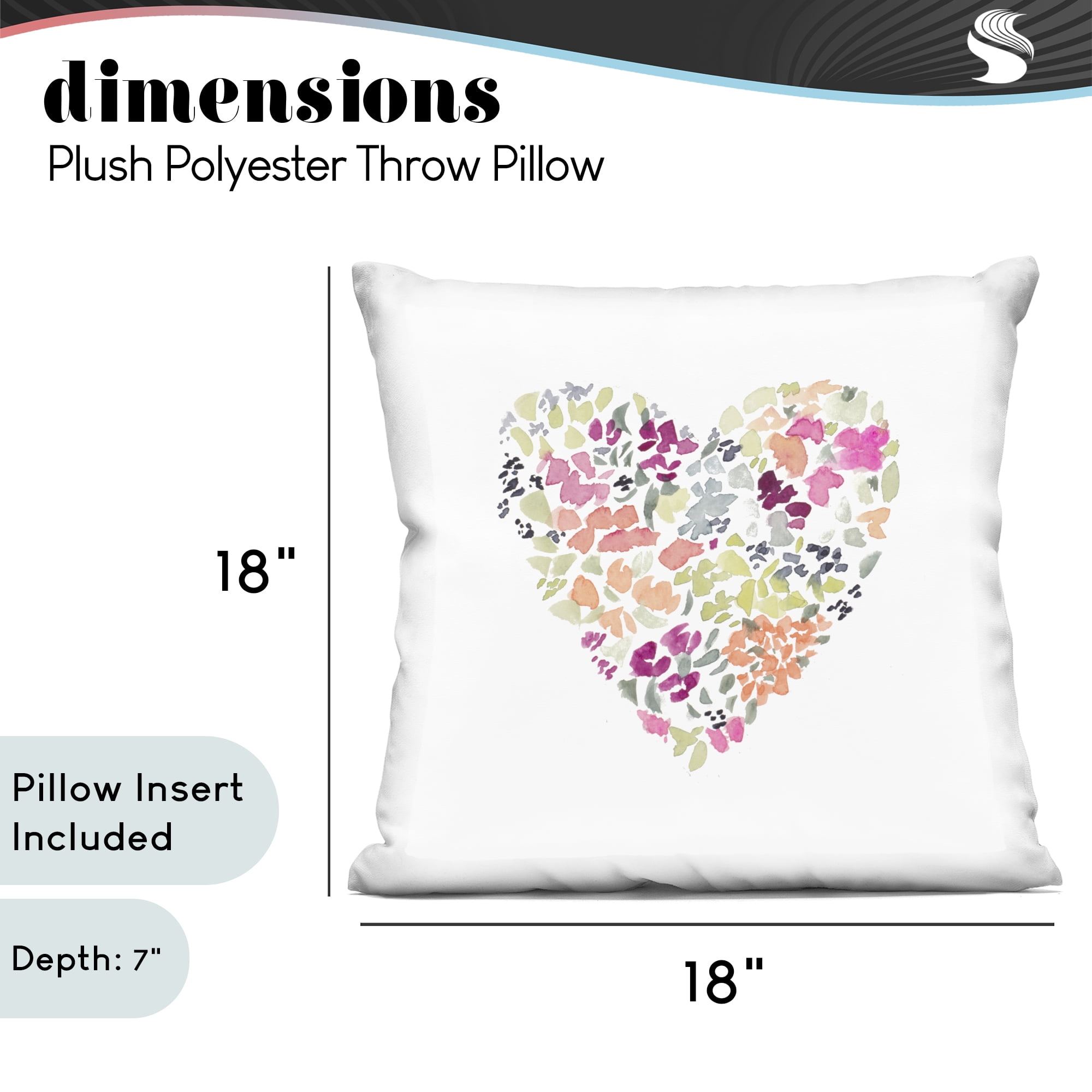 Stupell Industries Pastel Blooming Heart Decorative Printed Throw Pillow, design by Lanie Loreth