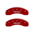 thumbnail image 4 of MGP 4 Caliper Covers Engraved Front & Rear GMC Red finish silver ch Fits select: 2016-2018 GMC SIERRA K1500 SLT, 2014 GMC SIERRA K1500 SLE, 4 of 7