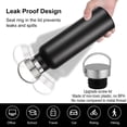 thumbnail image 5 of Neihepal 20oz Leakproof Stainless Steel Insulated Water Bottle with Handle, BPA Free, 1 Pack, Black, 5 of 6
