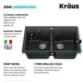 thumbnail image 6 of KRAUS Forteza 33” Drop In / Undermount 50/50 Double Bowl Granite Kitchen Sink in Black, 6 of 8