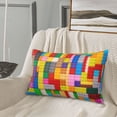 thumbnail image 5 of Uemuo Colorful Plastic Blocks Pattern Print Throw Pillow Case – Cozy & Soft Cushion Cover, Hypoallergenic Pillow Case for Sleeping, Perfect for Women with Envelope Closure-20"x30", 5 of 6