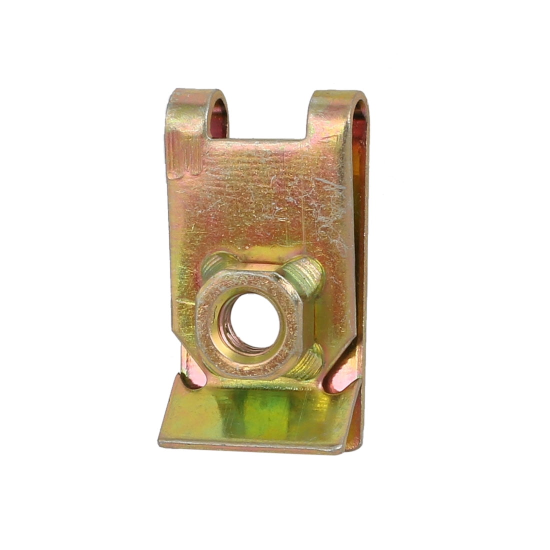 Unique Bargains 25pcs M6 Thread Size 65Mn Steel Zinc Plated Clip U Nut Brass Tone 32mmx17mm