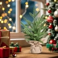 thumbnail image 4 of BNNG Tabletop Mini Christmas Tree, 15" Artificial Miniature Pine Christmas Tree with Linen Base Perfect for Christmas Decorations, Home, Kitchen, Dining Table, 4 of 9