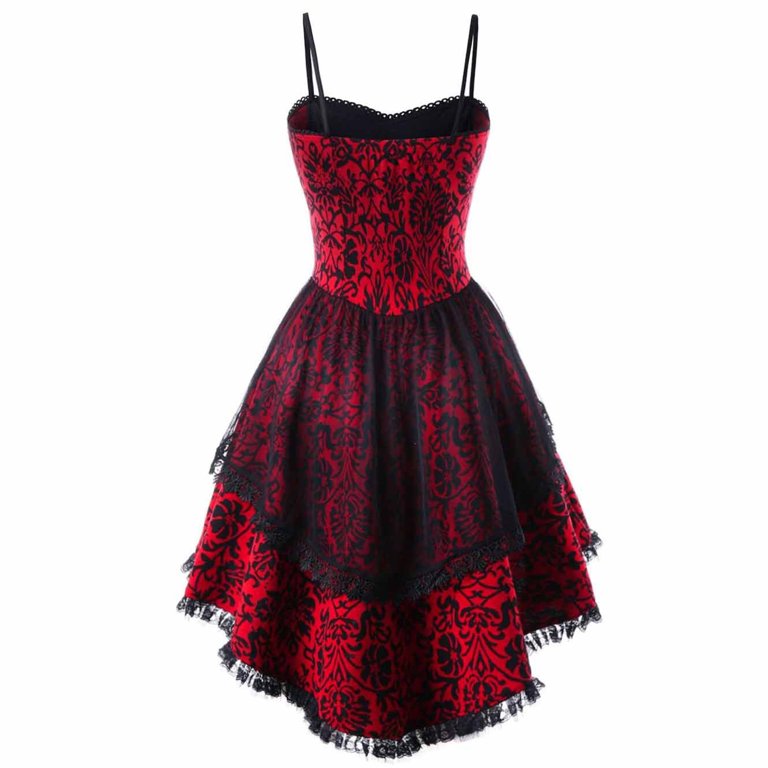 chinese dress ladies A-line Wedding Dresses Red Satin Black Lace Princess Quinceanera Dress Prom Gowns  Black/Red 2 at Amazon Women's Clothing store