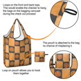 thumbnail image 4 of 5 Pack Foldable Shopping Bag,Checkered Pumpkin Halloween Pattern Reusable Grocery Bags with Pockets,Large Reusable Tote Bags with Handles Waterproof & Lightweight, 4 of 6