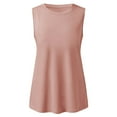 thumbnail image 4 of KBZDBZC Tank Top Women's Summer Sleeveless Tank Top Loose Fit Casual Crew Neck T Shirts Basic Tee Tops Tank Top Womens Tank Tops Loose Fit Womens Summer Tops(Pink,M), 4 of 5