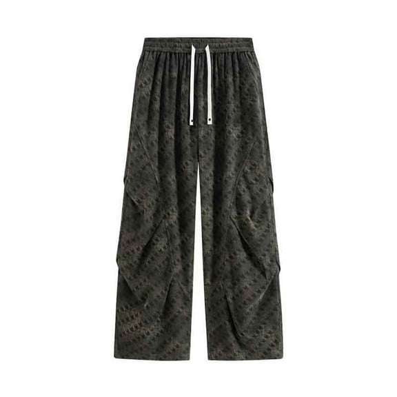 sususu Sweatpants For Men Lightweight,2025 Men's Casual Loose Fit Workwear Trousers with Pleated Design Straight Leg Comfortable Large Sized Pants,Army Green,M
