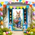 thumbnail image 4 of Weloille Easter Door Cover Decoration, 35 x 71 Inch Festive Pattern Door Curtain, Reusable Washable Fabric Door Banner, Holiday Decor for Front Door, Entryway, Living Room and Party Backdrop, 4 of 6