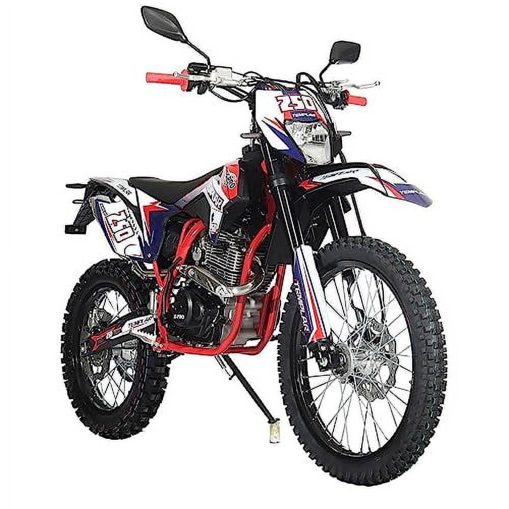 X-Pro Brand New Templar 250cc Zongshen Brand Engine Gas Dirt Bike Pit Bike with All Lights and 5-Speed Manual Transmission, Electric/Kick Start! Big 21"/18" Wheels!