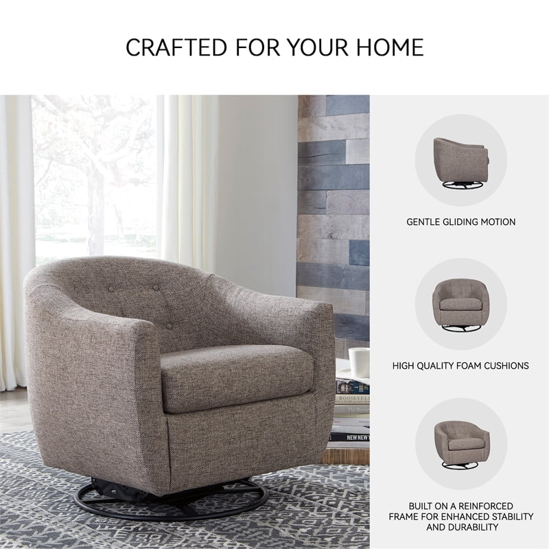 Ashley Tufted Polyester Glider Rocking Chair, Taupe