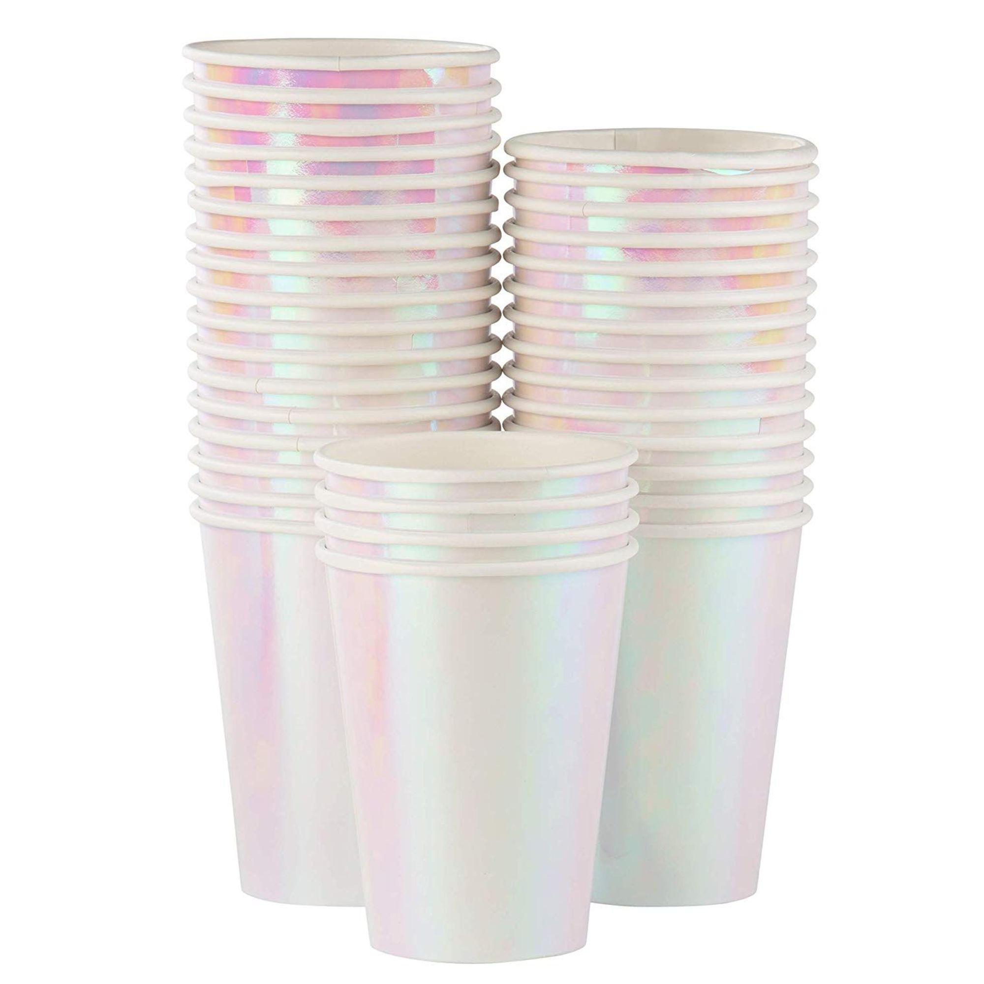 Iridescent Paper Cups 36Pack Disposable 12oz Cups, Iridescent Foil