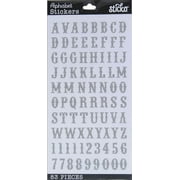 Sticko Solid Small Silver Carnival Alphabet Paper Stickers, 83 Pieces