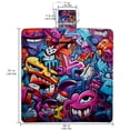 thumbnail image 2 of Graffiti Canvas Beach Blanket - Large Picnic Mat for Outdoor Activities, Sand Proof, Portable and Durable for Beaches, Camping, and Picnics - 200x150cm, 2 of 6
